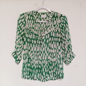 Anthropologie Dolan Silk Boho Semi Sheer Blouse Small